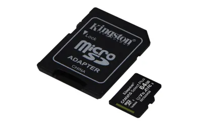 Kartë e memories Kingston Canvas Select Plus, MicroSDXC, 64 GB, Class 10 + përshtatës SD - 2