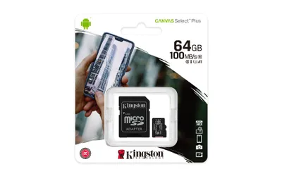 Kartë e memories Kingston Canvas Select Plus, MicroSDXC, 64 GB, Class 10 + përshtatës SD - 5
