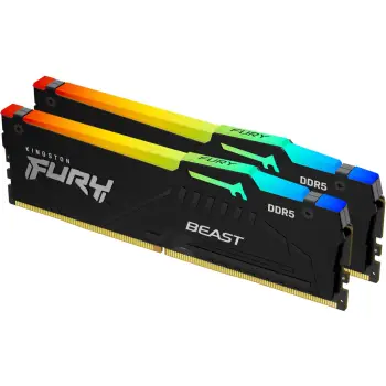 Memorie RAM Kingston FURY 64GB 5600MT/s DDR5 CL36 DIMM (2 x 32 GB) Beast RGB EXPO