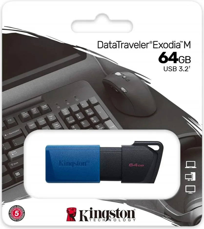 USB Kingston Exodia, 64GB, e kaltër - 2