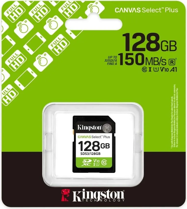 Kartë memorie SDXC Kingston Canvas Select Plus Gen3 128GB, 150MB/s, e zezë - 3