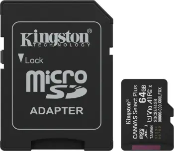 Kartelë memorie Kingston Canvas Select Plus microSD Gen3 64GB me adapter SD