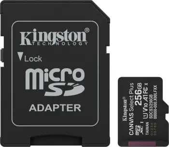 Kartelë memorje Kingston Canvas Select Plus microSD Gen3 256GB, UHS-I, Class 10, me adapter