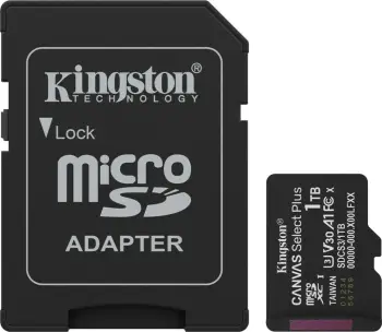 Kartelë memorie Kingston Canvas Select Plus microSD Gen3 1TB, UHS-I, Class 10, me adapter