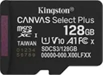 Kartë Memorie SD Card Kingston microSDXC Canvas Select Plus Gen3 128GB 150MB/s A1 Single Pack
