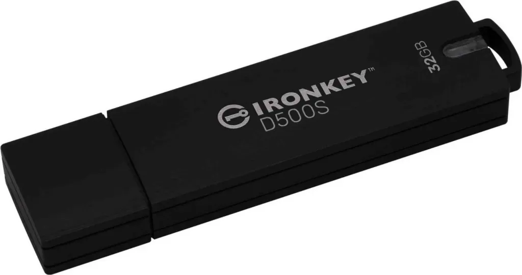 USB Kingston IronKey D500S 32GB, FIPS 140-3 Level 3, 256bit, e zezë - 1