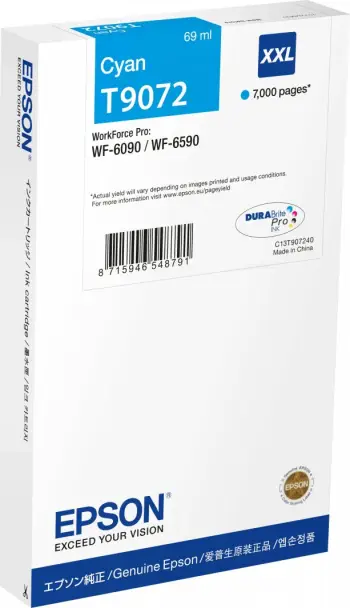 Toner për printer Epson T9072, XXL, i kaltër