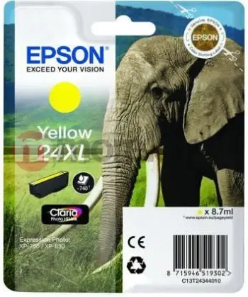 Ngjyrë për printer Epson 24XL Claria Photo Ink C13T24344010, e verdhë