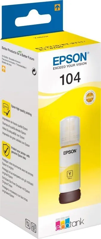 Ngjyrë për printim Epson Ink Ecotank 104, e verdhë - 1
