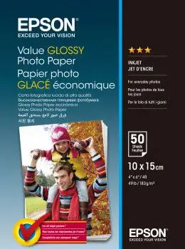 Fletë Epson Value Glossy, 10x15cm, 50 fletë