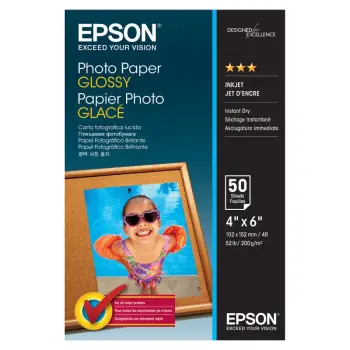 Letër fotografike Epson Glossy, 10x15 cm, 50 copë