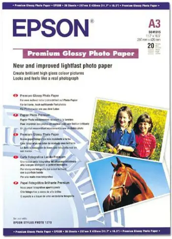 Letër fotografike EpsonPremium Glossy Photo Paper, A3, 20 fletë