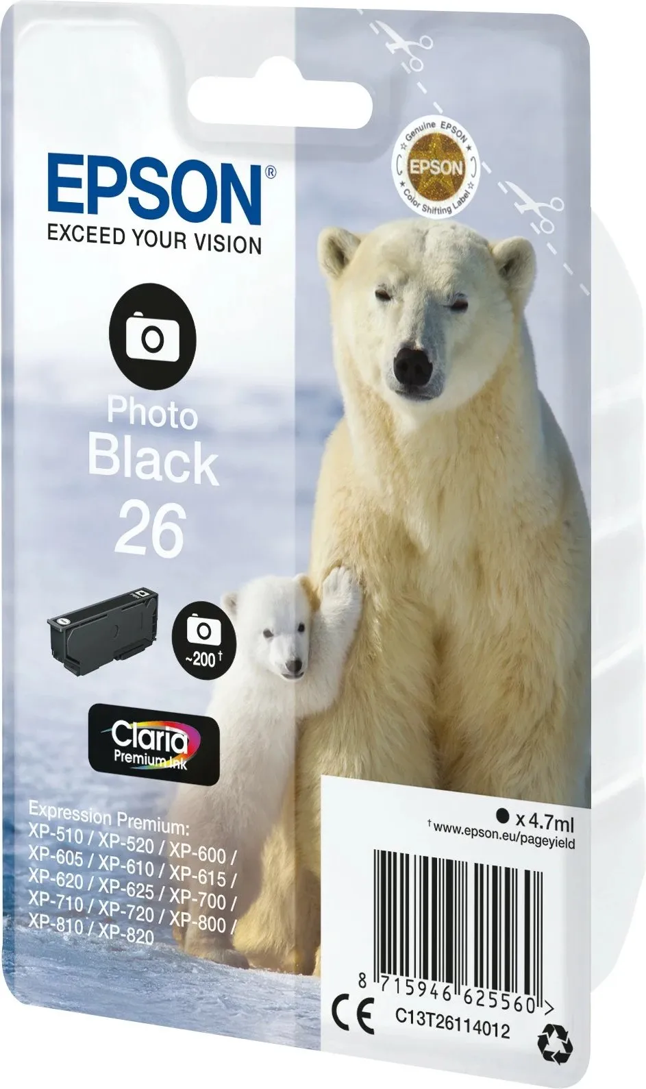 Ngjyrë për printer Epson Claria Premium Ink, 200 faqe, e zezë - 2
