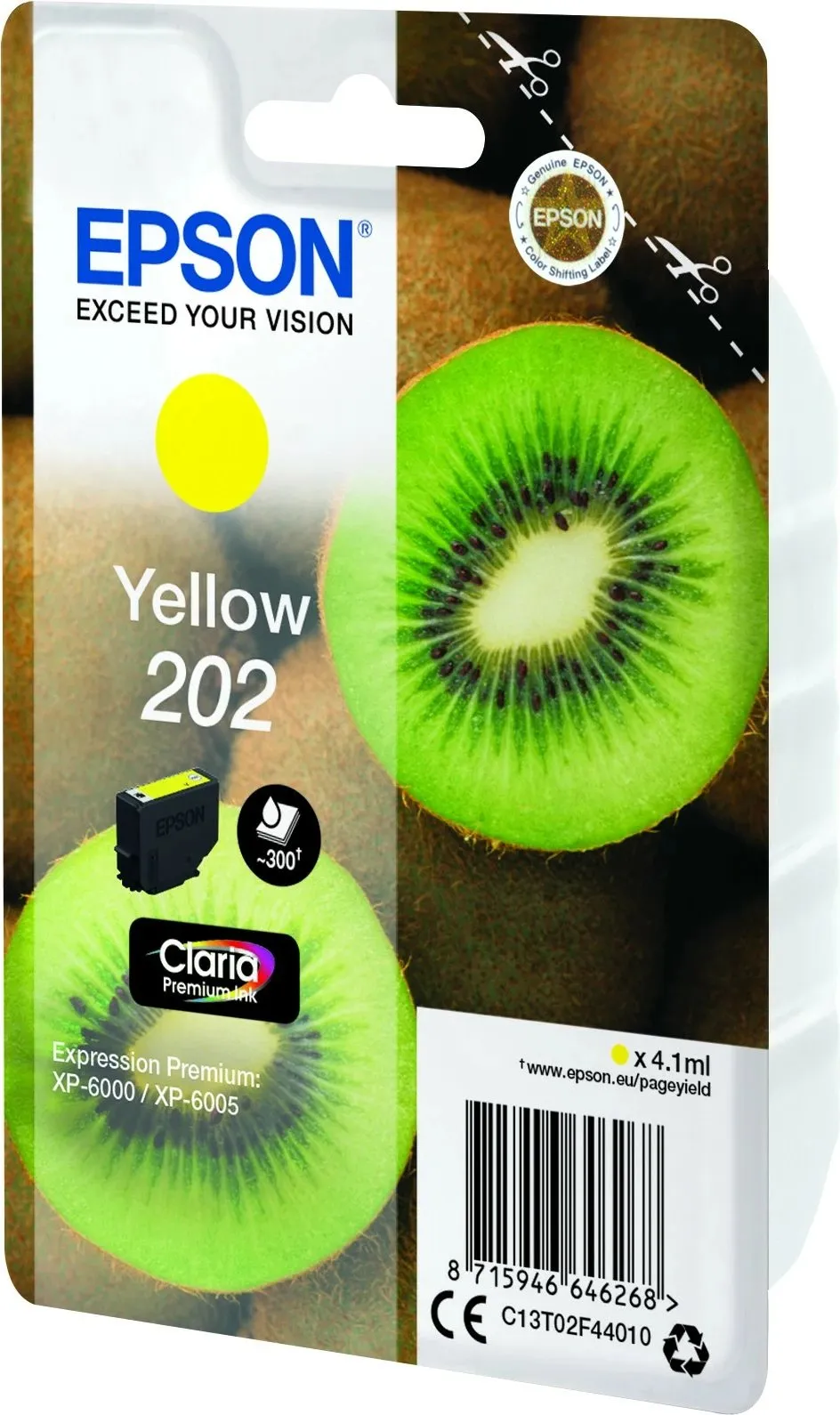 Ngjyrë për printer EPSON ink Yellow 202 Premium, 4.1ml, 300 faqe, e verdhë - 3