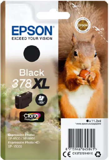 Ngjyrë Epson Singlepack 378 XL Claria Photo HD Ink, e zezë