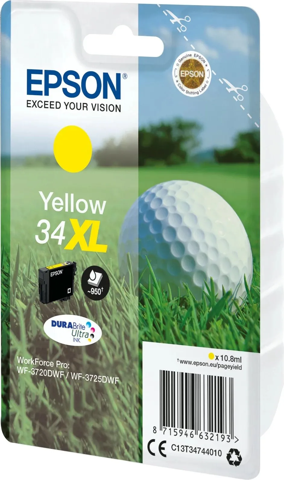 Ngjyrë Epson Singlepack 34XL DURABrite Ultra Ink, e verdhë - 2
