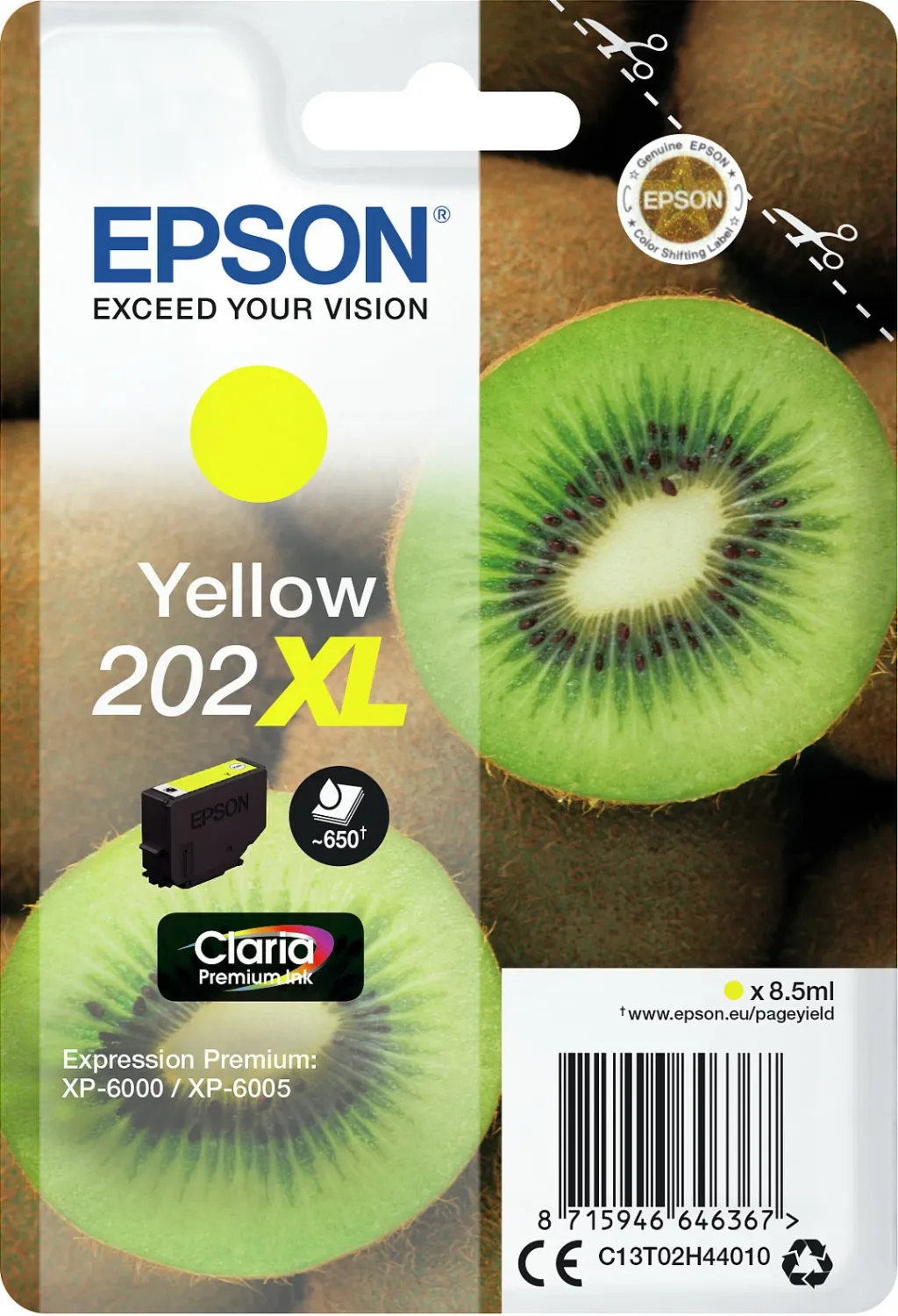 Ngjyrë Epson 202XL,Premium Ink,XL, e verdhë - 2