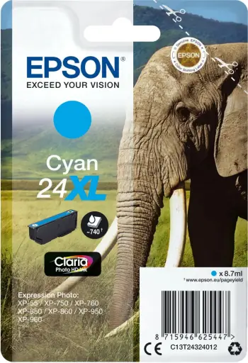 Ngjyrë për printer Epson Claria Photo HD Ink, 24XL, 740 faqe, e kaltër
