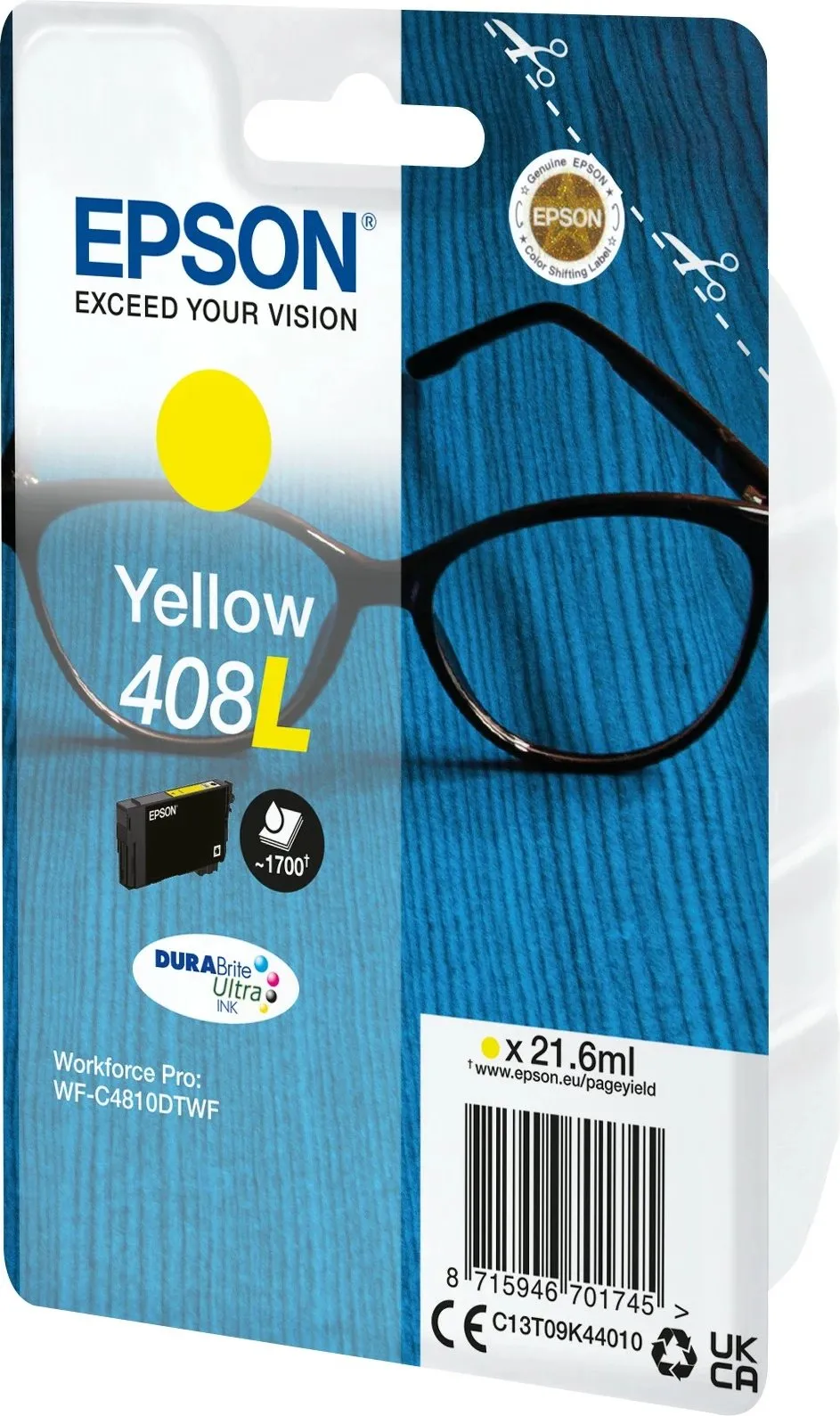 Ngjyrë Epson Singlepack 408L DURABrite Ultra Ink, e verdhë - 2