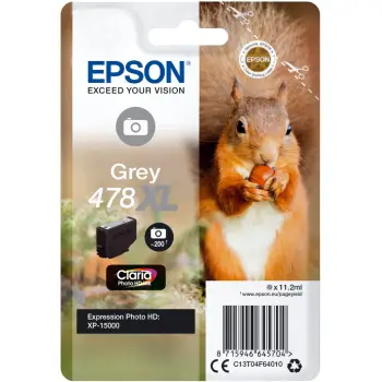 Ngjyrë për printer Epson Claria Photo HD, 200 faqe, 478XL, e hirtë