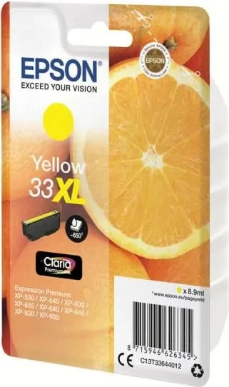 Ngjyrë printeri Epson Singlepack 33XL Claria Premium, e verdhë - 2