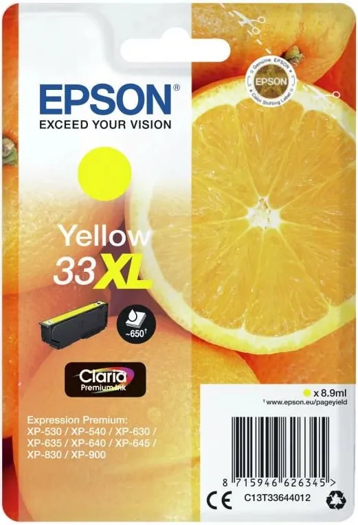 Ngjyrë printeri Epson Singlepack 33XL Claria Premium, e verdhë - 3