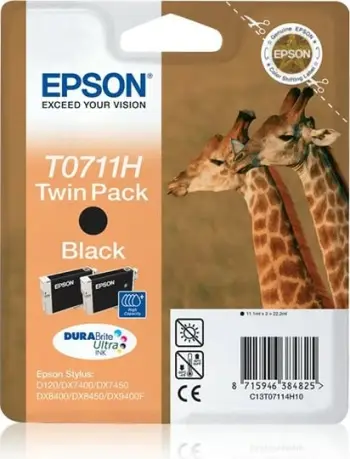 Ngjyrë për printer Epson High Capacity (T0711H), 22.2ml, e zezë