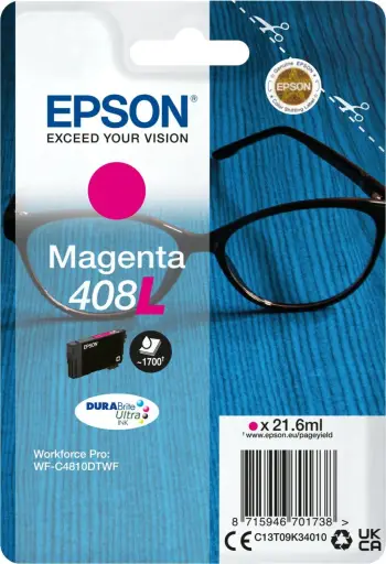 Ngjyrë për printer EPSON Singlepack Magenta 408L DURABrite Ultra Ink, magenta