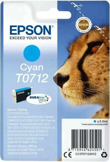 Ngjyrë Epson T0712 DURABrite Ultra, e kaltër e lehtë - 2