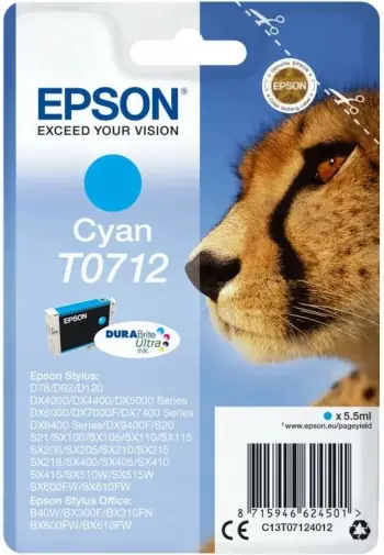 Ngjyrë Epson T0712 DURABrite Ultra, e kaltër e lehtë