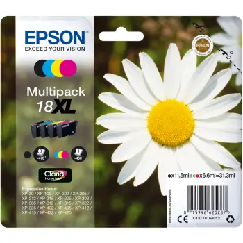 Ngjyrë për printer Epson Claria Home, 4 ngjyra, 920 faqe, 18 XL