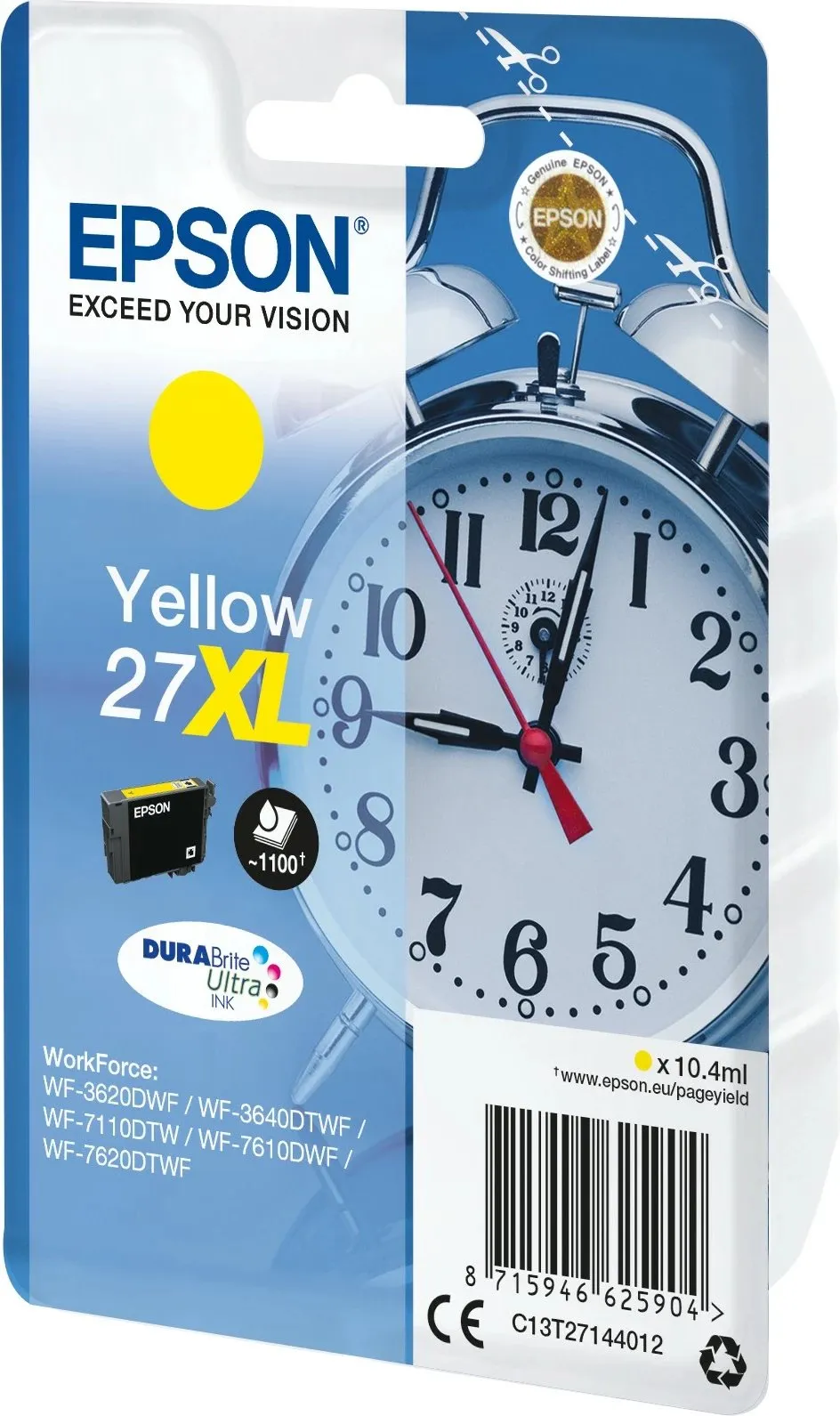 Ngjyrë Epson Singlepack 27XL DURABrite Ultra Ink, e verdhë - 2