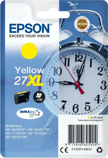 Ngjyrë Epson Singlepack 27XL DURABrite Ultra Ink, e verdhë