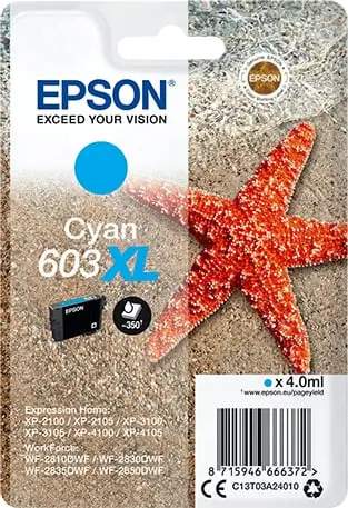 Ngjyrë për printer EPSON Singlepack Cyan 603XL, 350 faqe, e kaltër
