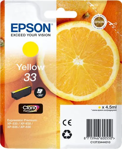 Ngjyrë për printer Epson 33 Ink, e verdhë - 1