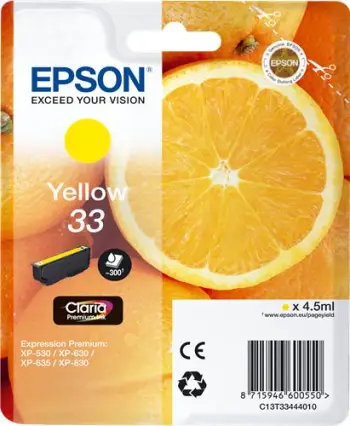 Ngjyrë për printer Epson 33 Ink, e verdhë