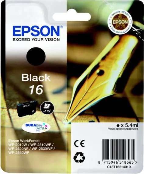 Ngjyrë për printer Epson Ink C13T16214022, T162140, e zezë - 1