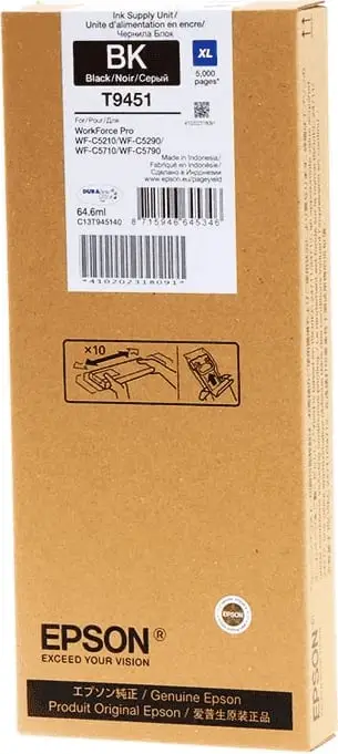 Ngjyrë për printer Epson C13T945140, WF-C5XXX, e zezë