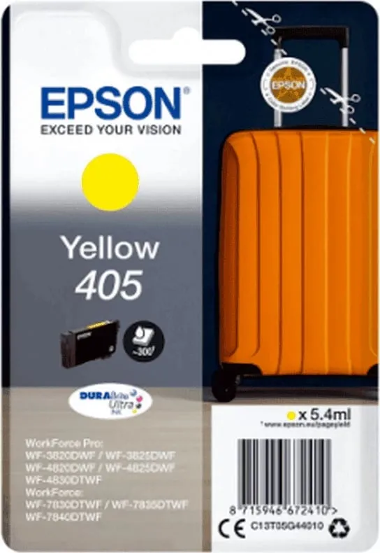 Ngjyrë për printer Epson DURABrite Ultra Ink Singlepack Yellow 405, 300 faqe, e verdhë - 1