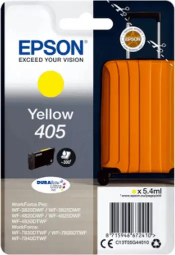 Ngjyrë për printer Epson DURABrite Ultra Ink Singlepack Yellow 405, 300 faqe, e verdhë