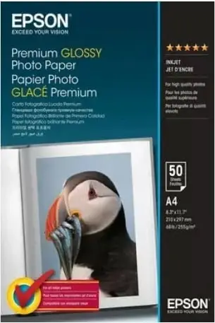 Letër fotografike Epson Premium Glossy Photo Paper, A4, 255g, 50 fletë