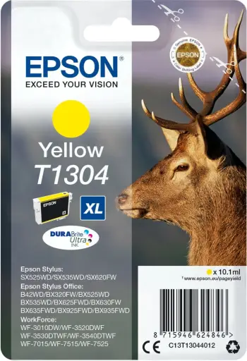 Toner Epson Stag T1304 XL, verdhë, pigment, 10.1ml