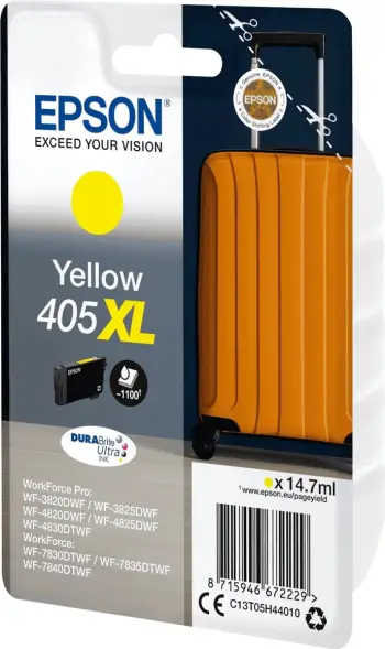 Bojë printeri, Epson, 405XL C13T05H44010, 14.7 ml, deri 1100 faqe, XL, e verdhë