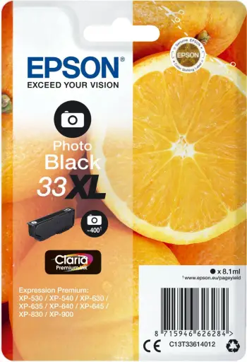 Toner Epson 33XL Claria Premium Ink, photo black, XL, 8.1ml