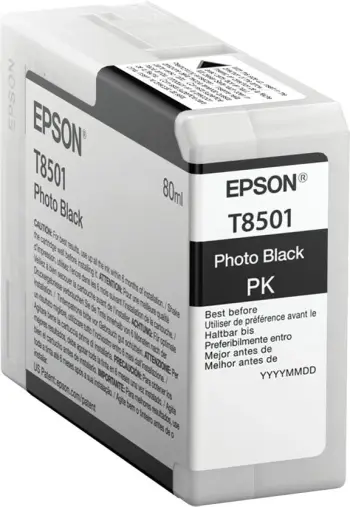 Toner Epson T8501 Photo Black, 80ml, pigment, për SureColor SC-P800
