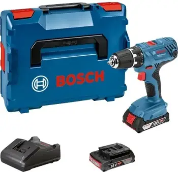 Kaçavidë elektrike Bosch GSR 18V-21, 18V, Li-Ion, me valixhe, zi/blu