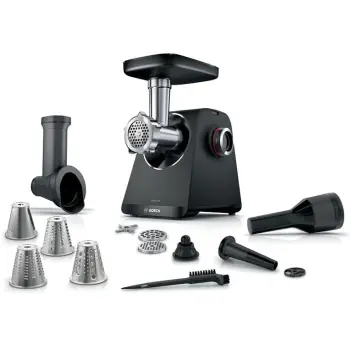 Makinë mishi Bosch MFWS440B, 1900 W, E zezë, Argjendtë