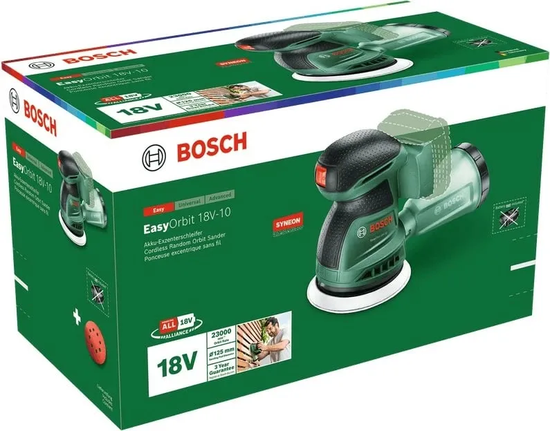 Lëmues orbital Bosch EasyOrbit 18V-10, 2.5Ah, pa kabllo, zi/gjelbër - 3
