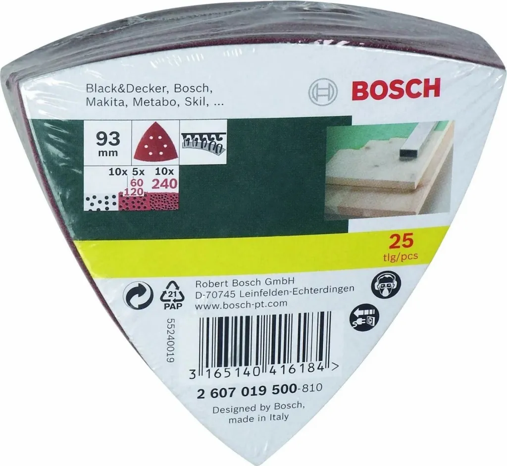 Letra zmerile Bosch 25 copë, 93mm, 60/120/240 - 1