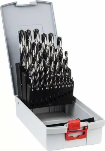 Set burgish Bosch Pro Box 25 copë HSS PointTeQ, me kuti, për metal